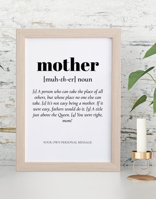 Personalised Mother Definition Framed Wall Art