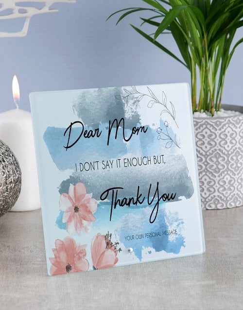 Personalised Dear Mom Glass Tile