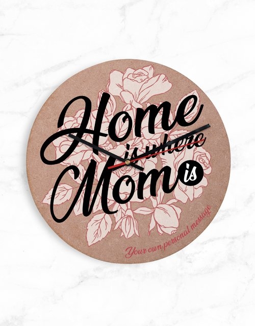 Personalised Home Is Where Mom Is Clock