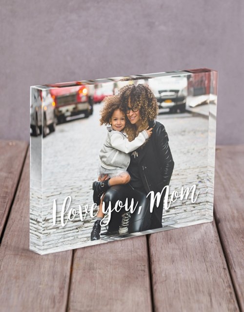 Personalised I Love You Mom Acrylic Block (Standard)