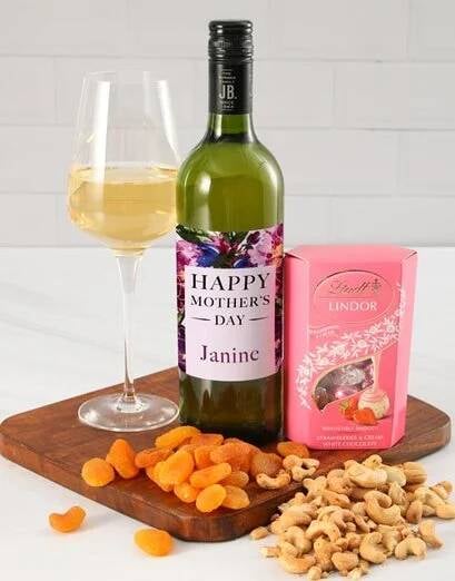 Personalised Fruits And Nuts Wine Hamper