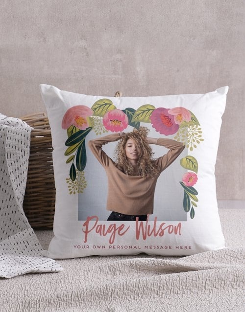 Personalised Floral Photo Scatter Cushion (STANDARD)