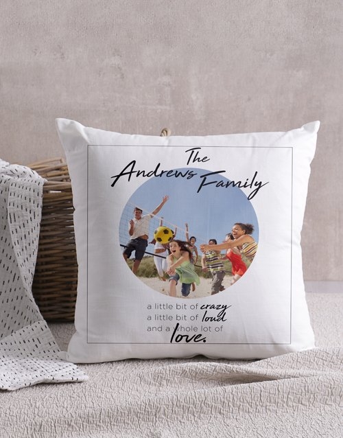 Personalised Crazy Family Photo Scatter Cushion (STANDARD)