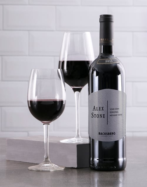 Personalised Modernist Backsberg Wine (Merlot)
