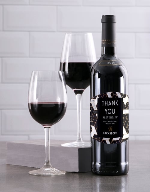 Personalised Slate Backsberg Wine (Merlot)