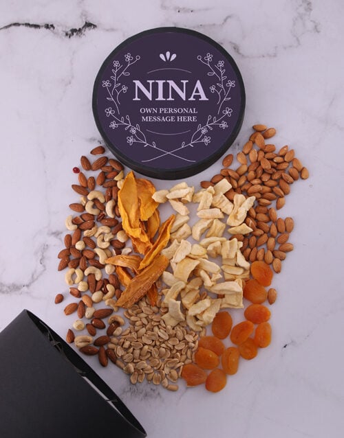 Personalised Elegant Fruit and Nut Hat Box (Medium)