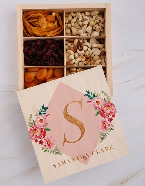 Personalised Initial Floral Snack Crate (Standard)