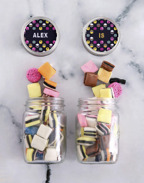 Personalised Mini Liquorice Jars (Set of 2)