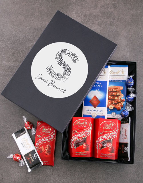 Personalised Floral Initial Lindt Box (Standard)