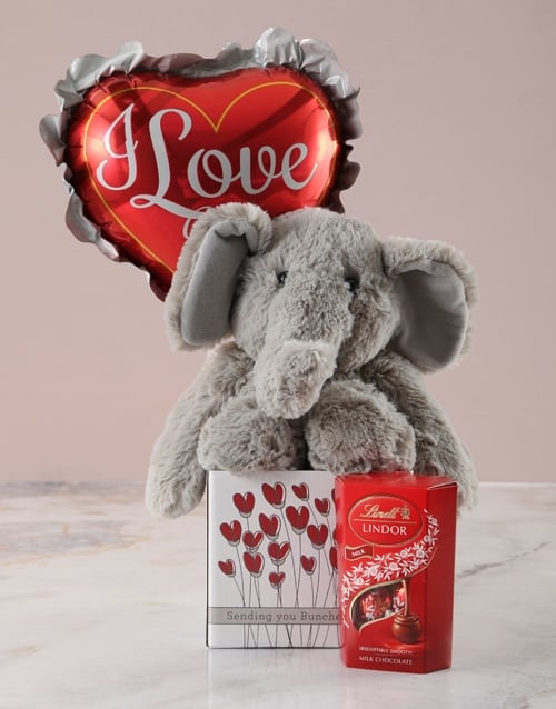 Romantic Elephant Plushie Hamper