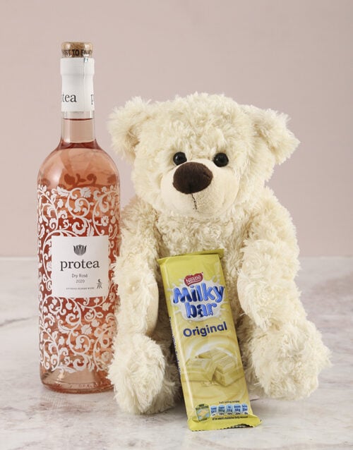 Cream Teddy Snack Hamper (Small)