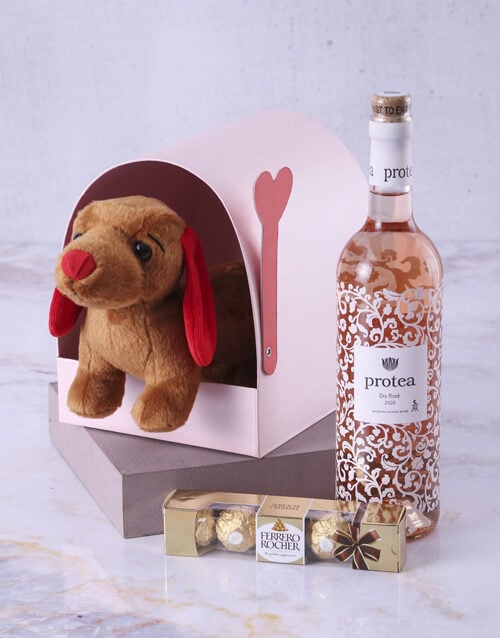 Wine And Dachshund Postbox