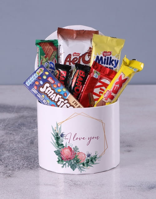 Love Chocolates In Protea Hat Box (STANDARD)