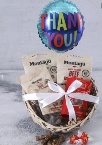 Thank You Biltong And Balloon Basket