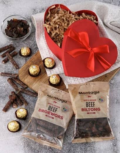 Precious Pink Heart Biltong Snack Box