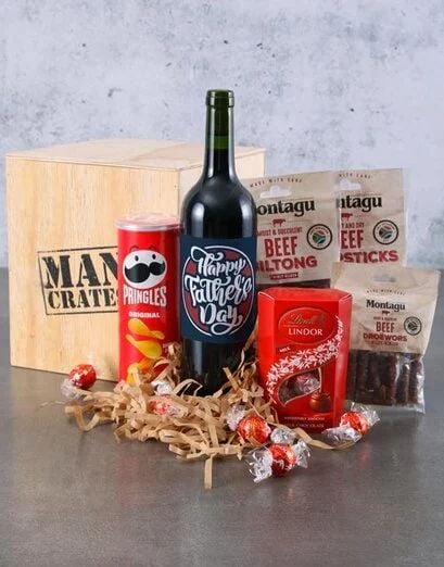 Ultimate Wine And Snack Man Crate (Standard)