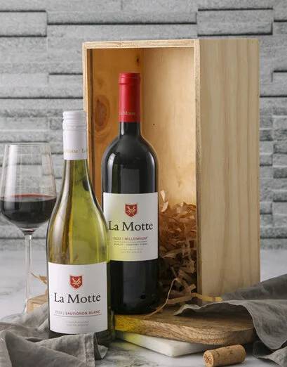 La Motte Wooden Wine Duo Gift Box