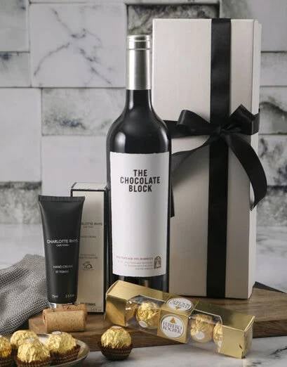 Choc Block Vino And Ferrero Pamper Gift