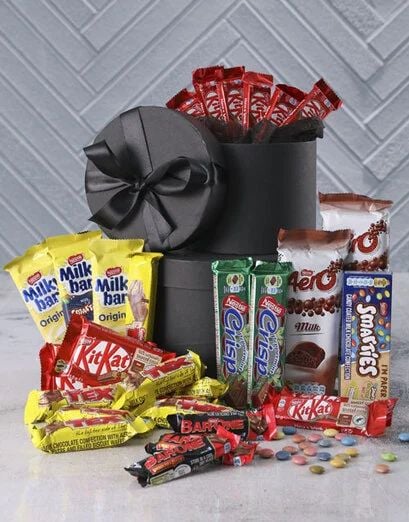Large Chocolate Filled Hatbox (Standard)