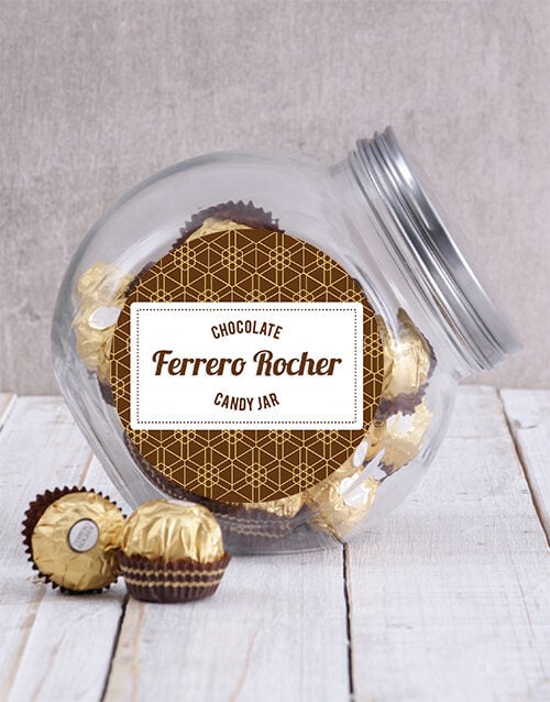 Candy Jar Of Ferrero Rocher Truffles (20 Ferrero)