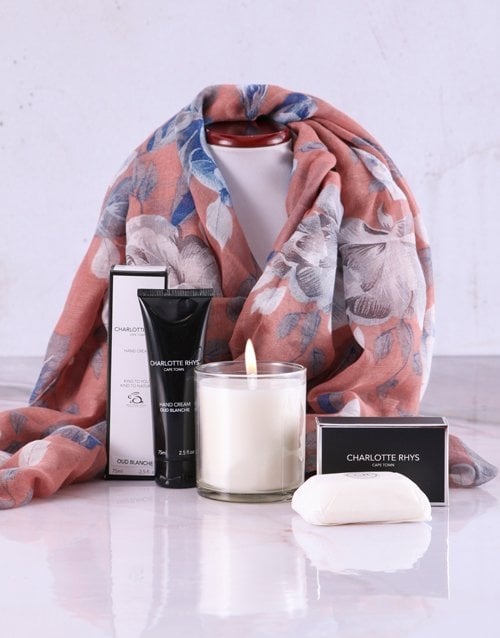 Charlotte Rhys Pamper Box And Pink Floral Scarf (Pink Set 1)