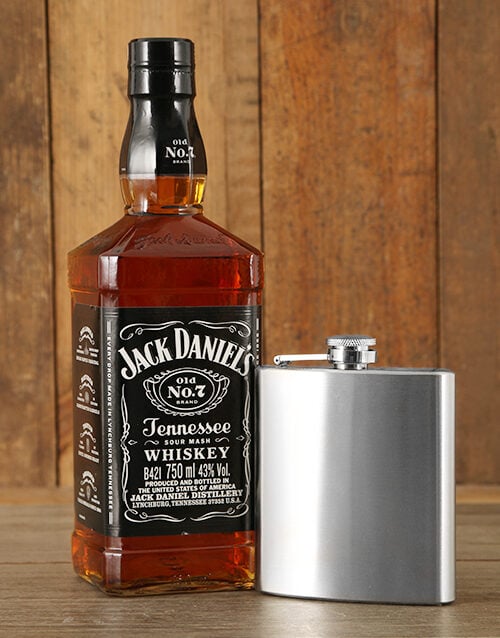 Jack Daniel's and Hip Flask Hamper