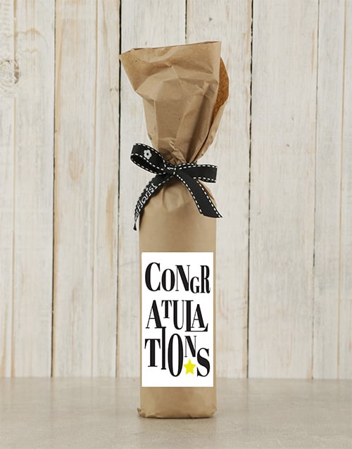 Congratulations Wine in Craft Paper