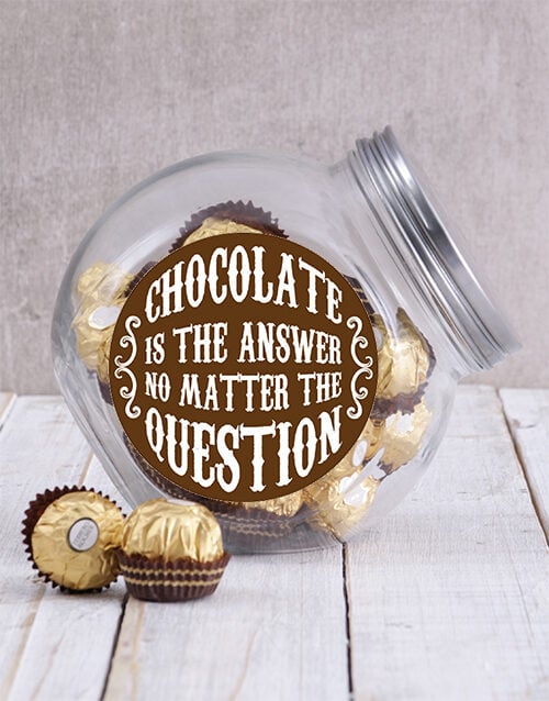 Chocolate Is The Answer Candy Jar (Ferrero Rocher)