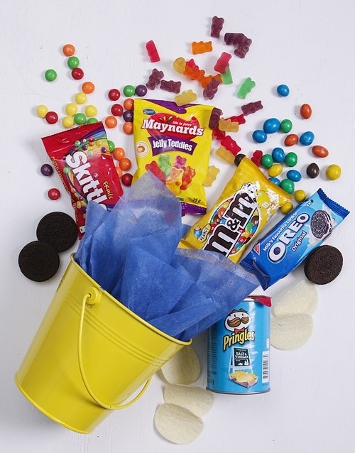 Yellow Bucket of Sweet Treats