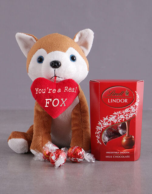 Fox Plush And Chocolate Hamper