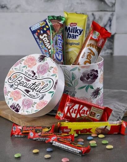 Beautiful Mom Chocolate Hat Box (Medium)