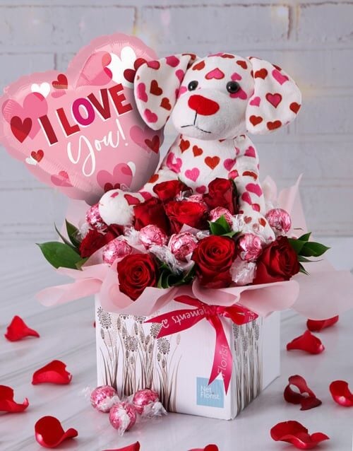 Pink Puppy Love Edible Arrangement
