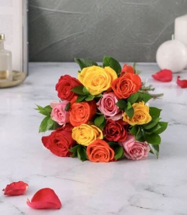 Mixed Roses in Craft Paper (12Rose)