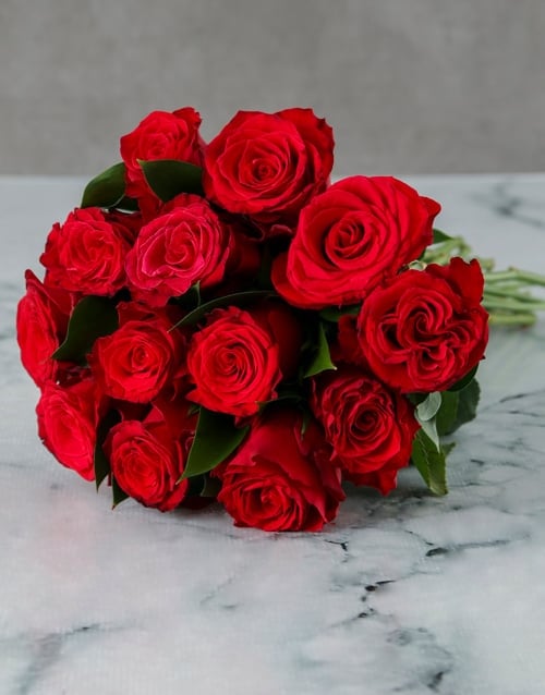 Red Roses in Craft Paper