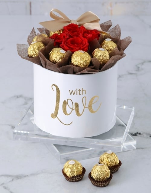 Preserved Circle Rose Box Of Love