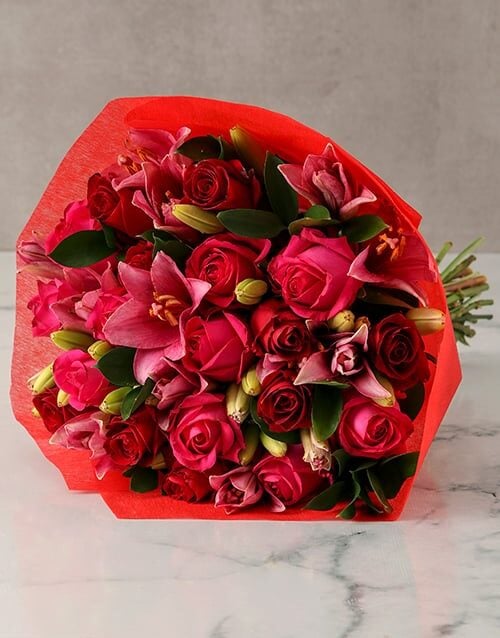 Shades Of The Heart Mixed Flower Bouquet