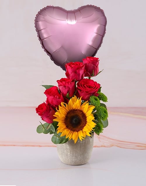 Rosy Love Sunflower Surprise