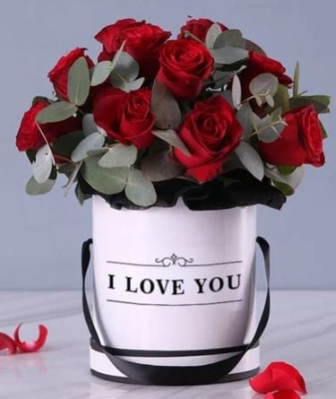 Classic Monochrome Red Rose Arrangement