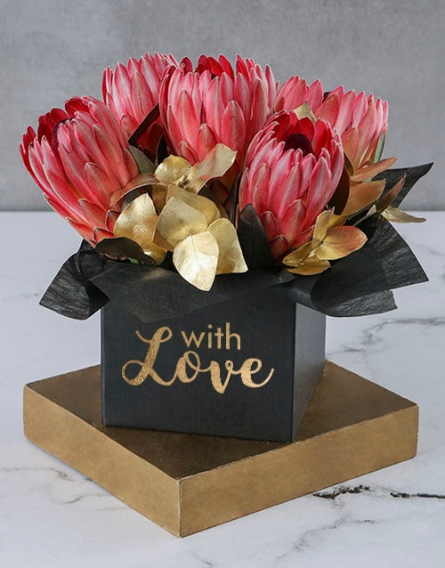 Golden Love Flower Box