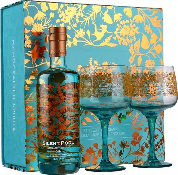 Silent Pool Gin 70cl with 2 Glasses Gift Set