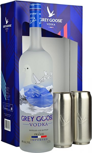 Grey Goose Vodka Magnum Gift Set with Complimentary Soda Cans 1.75 litre