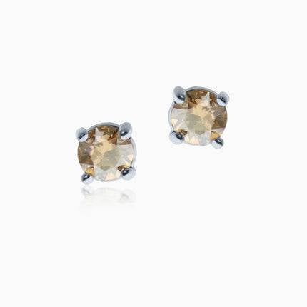 Cute Rounds S Silver Crystal Earrings