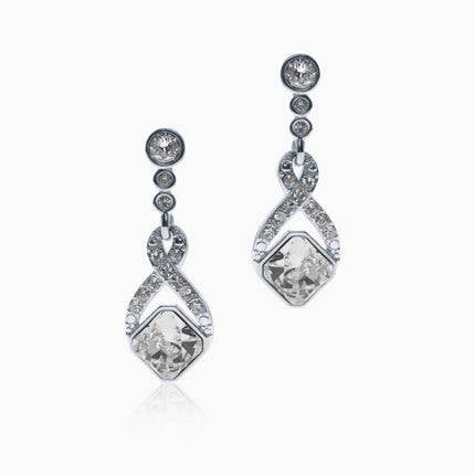 Trail Kech Silver Crystal Earrings - Crystal