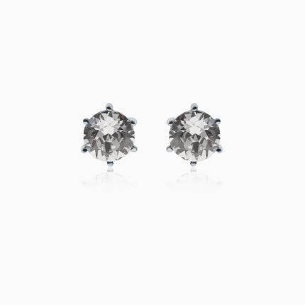 Tiffy Rounds M- Silver Crystal Earrings