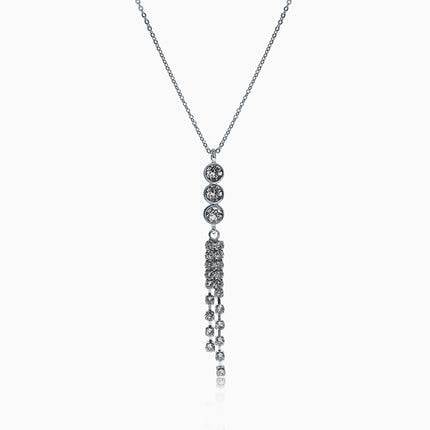 3Otail Silver Crystal Necklace - Crystal