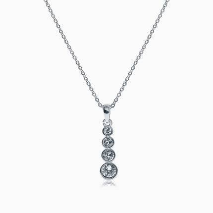 Caterps Silver Crystal Necklace - Crystal