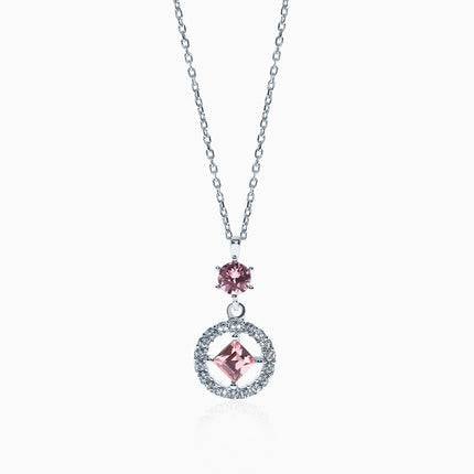 Nautilia Diamond Silver925 Crystal Necklace - Light Rose