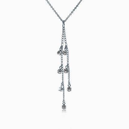 Rockdangles Silver Crystal Necklace - Crystal