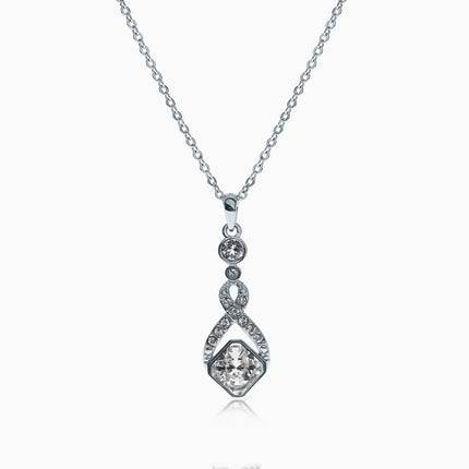 Trail Kech Silver Crystal Necklace - Crystal