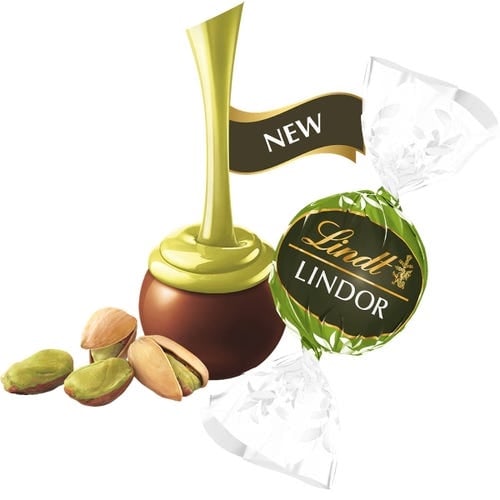Pistachio Dark Chocolate LINDOR Truffles 800-pc Case (353 oz)